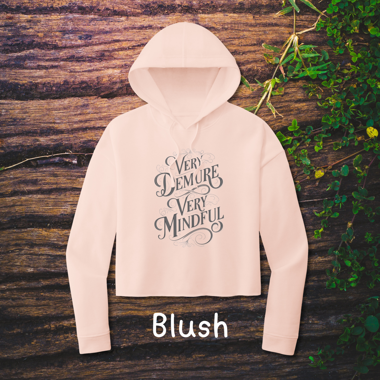 Very Demure Very Mindful Lightweight Crop Hoodie