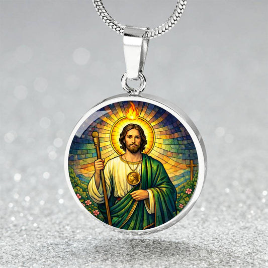 Saint Jude Necklace or Keychain, Patron Saint of Hopeless Causes Jewelry, Catholic Faith Pendant Gift