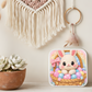 Crochet Bunny Necklace or Keychain, Easter Basket Bunny Jewelry, Cute Rabbit Pendant for Teen Girl, Easter Basket Stuffer Gift