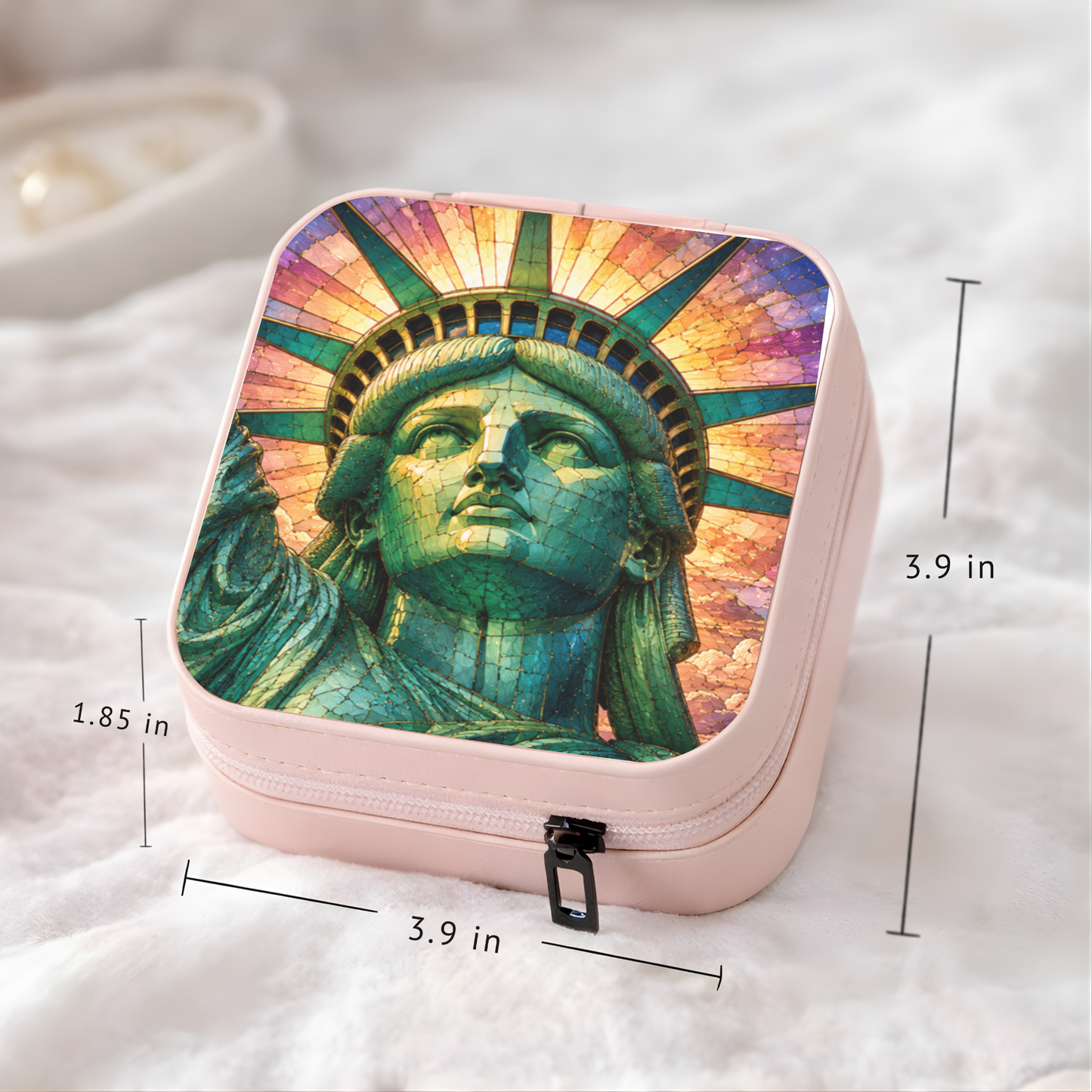 Statue of Liberty Necklace or Keychain, Stained Glass Style New York City NYC Travel Souvenir Gift