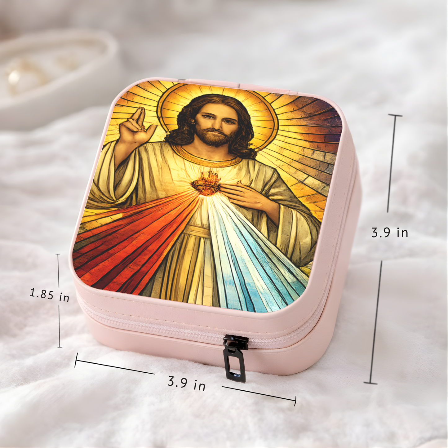Divine Mercy Jesus Necklace or Keychain, Catholic Jesus I Trust in You Jewelry, Christian Faith Pendant Gift
