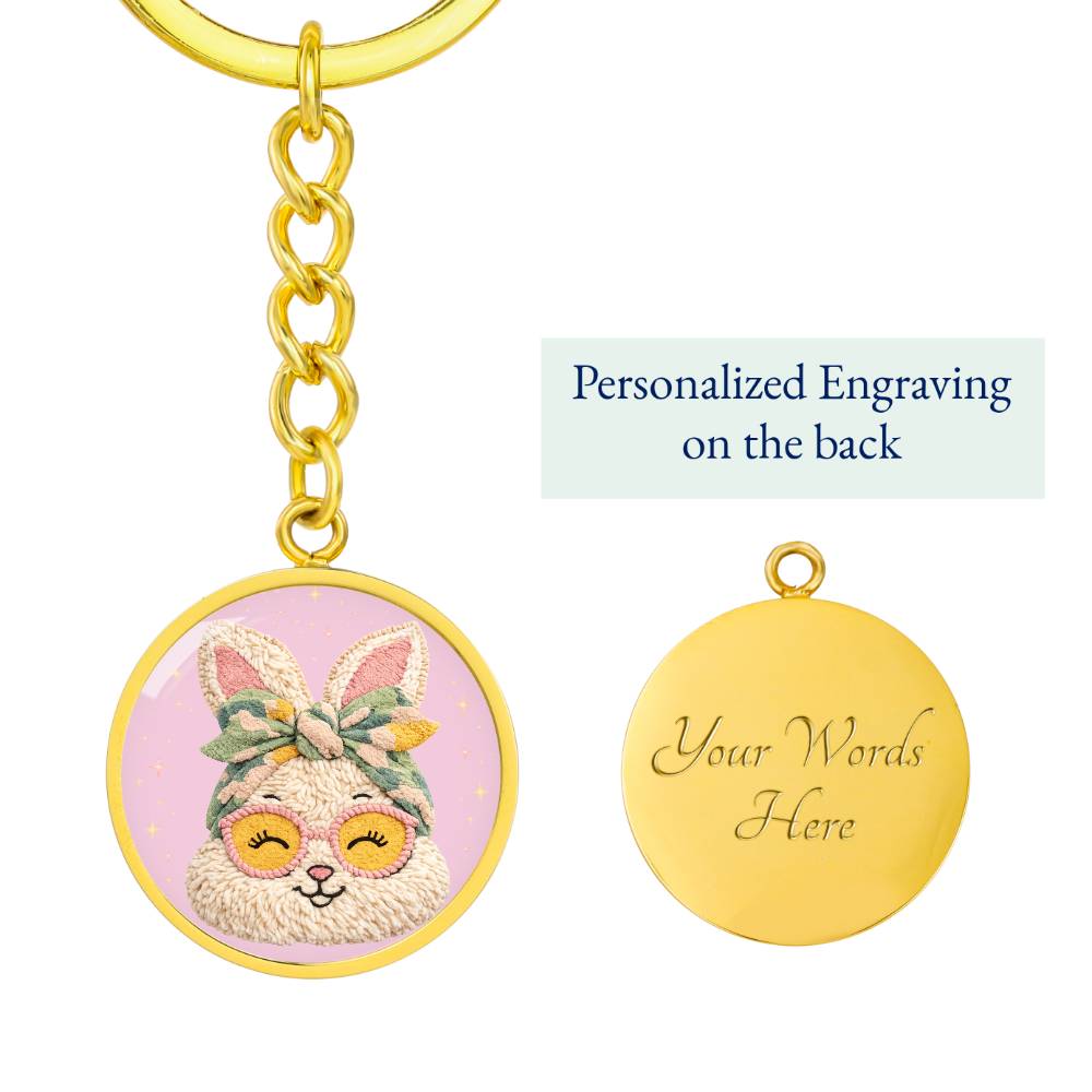 Crochet Bunny Necklace or Keychain, Cute Easter Bunny Jewelry, Amigurumi Rabbit Pendant for Teen Girl, Easter Basket Stuffer Gift