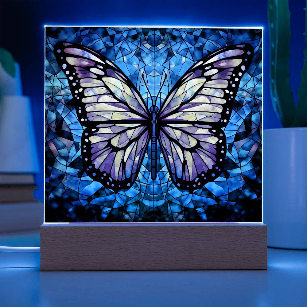 Stained Glass Butterfly Acrylic Plaque