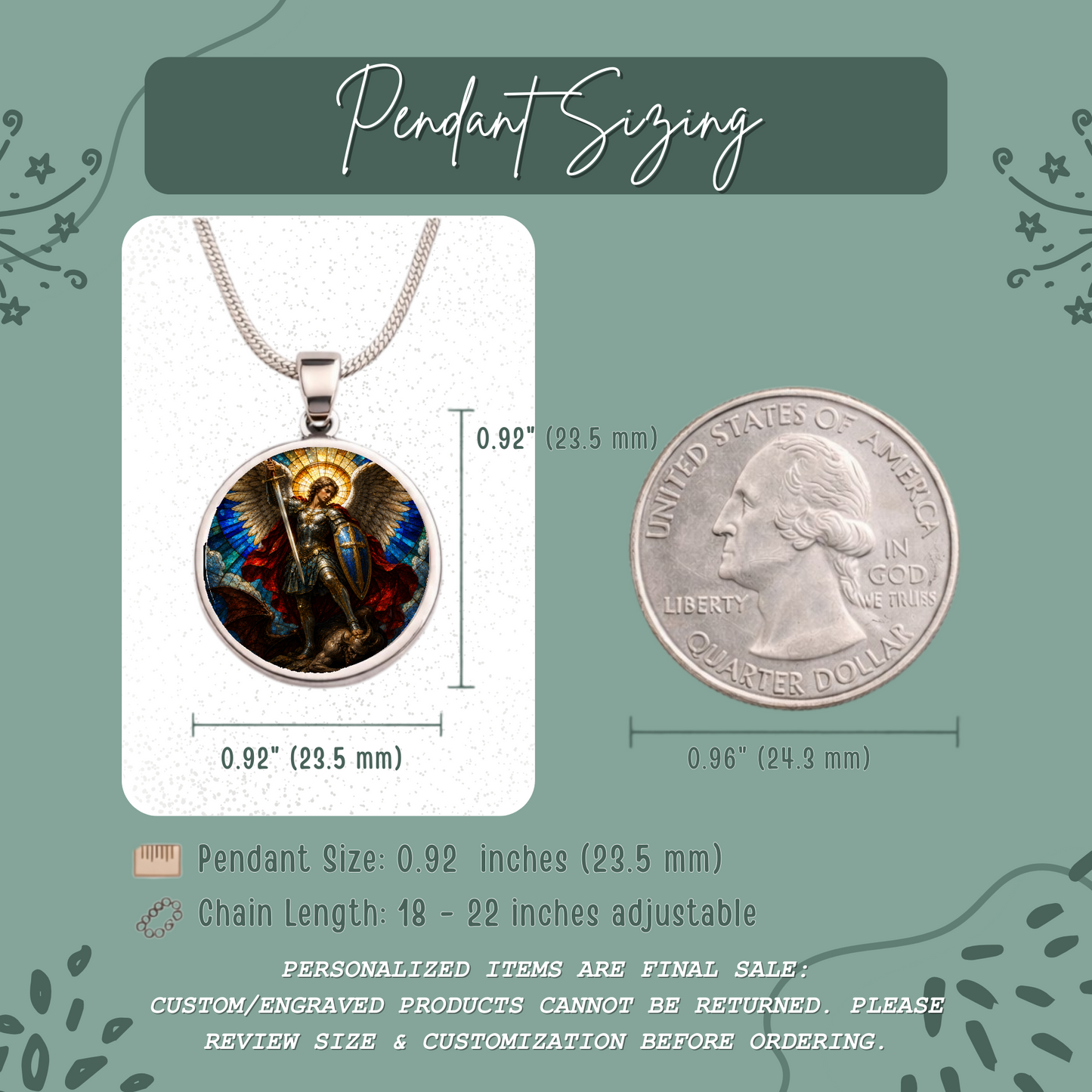 Archangel Michael Necklace or Keychain, Saint Michael Catholic Necklace, Protection Jewelry, Religious Keepsake Gift