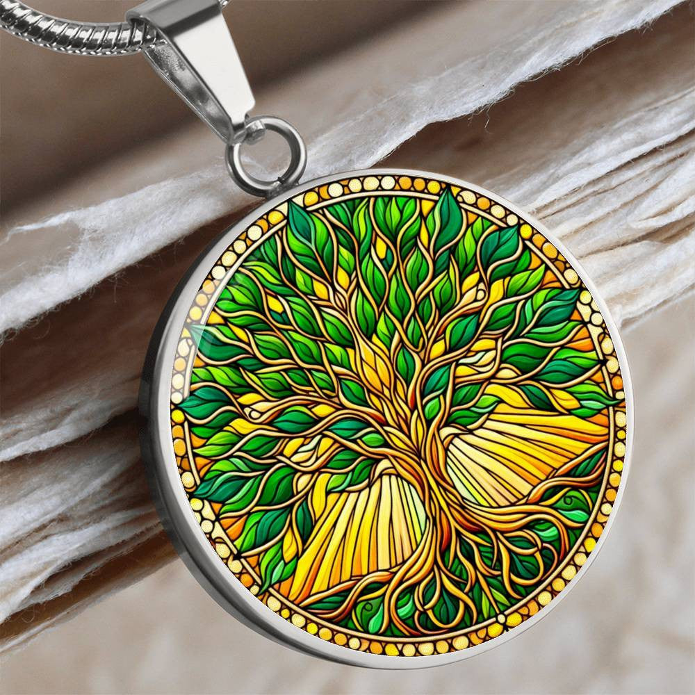 Stained Glass Tree of Life Jewelry - Silver and Gold