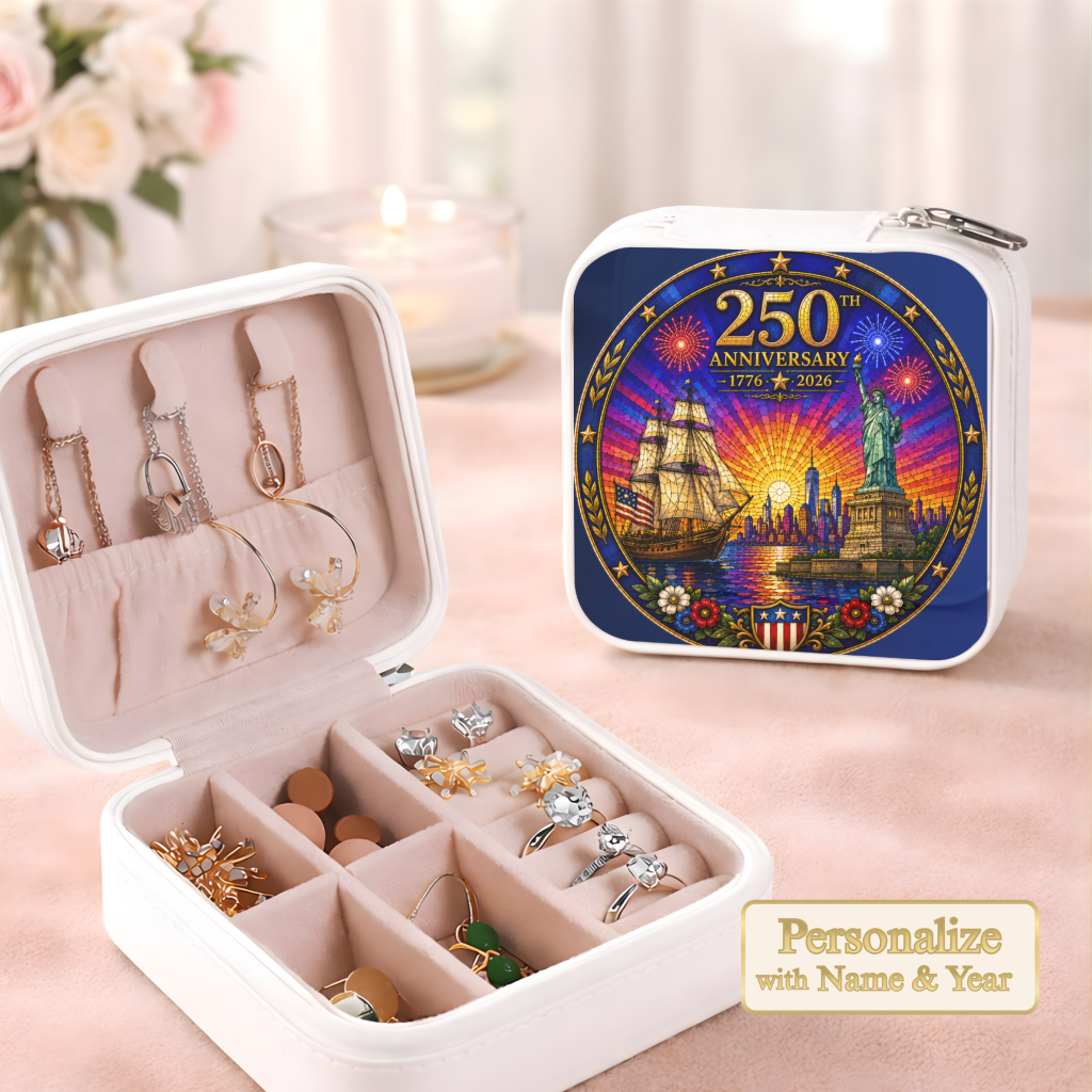250th Anniversary Necklace or Keychain Stained Glass Style Statue of Liberty Ship NYC Commemorative Limited Edition