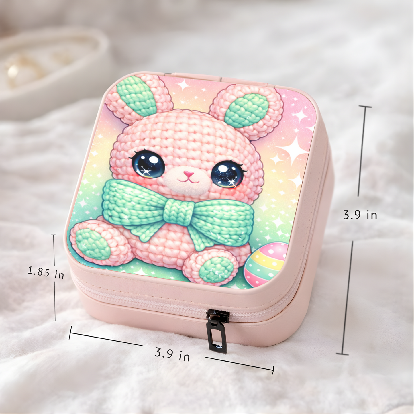 Crochet Bunny Necklace or Keychain, Cute Easter Bunny Jewelry, Kawaii Rabbit Pendant for Teen Girl, Easter Basket Stuffer Gift