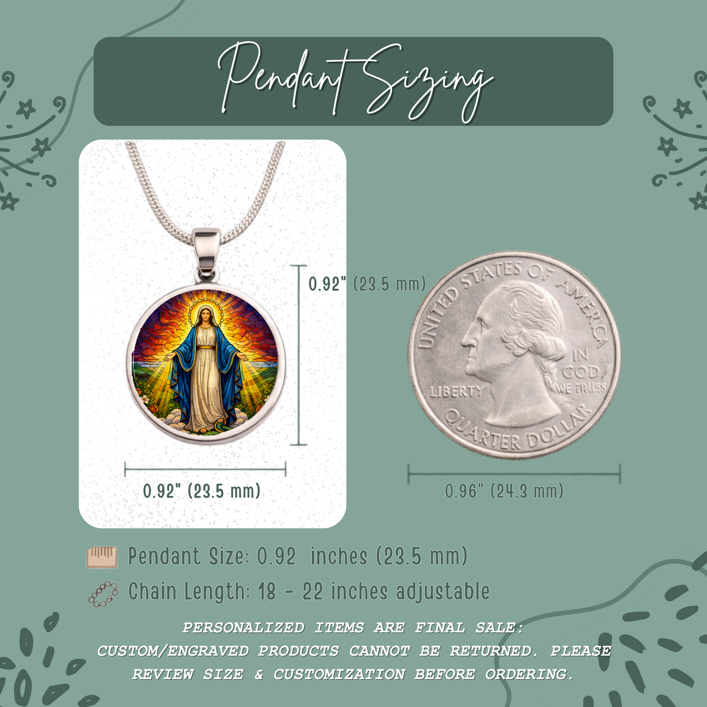 Our Lady of Grace Necklace or Keychain, Blessed Virgin Mary Catholic Jewelry, Marian Faith Pendant Gift