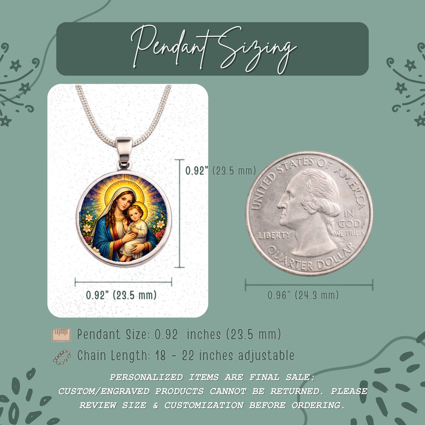 Virgin Mary and Baby Jesus Necklace or Keychain, Madonna and Child Catholic Jewelry, Christian Faith Gift