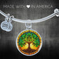 Stained Glass Gold Tree of Life Necklace and Bangle Bracelet