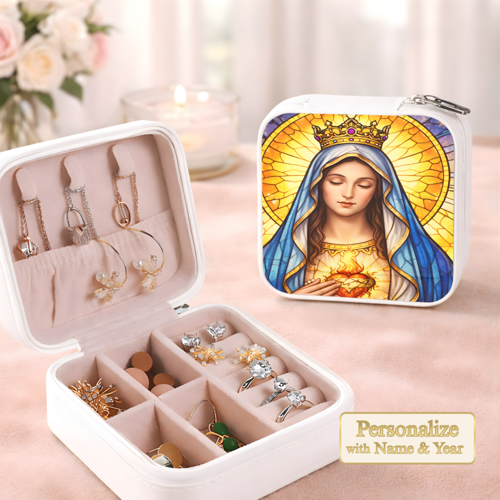 Immaculate Heart of Mary Necklace or Keychain, Catholic Marian Jewelry, Blessed Virgin Mary Pendant, Christian Faith Gift