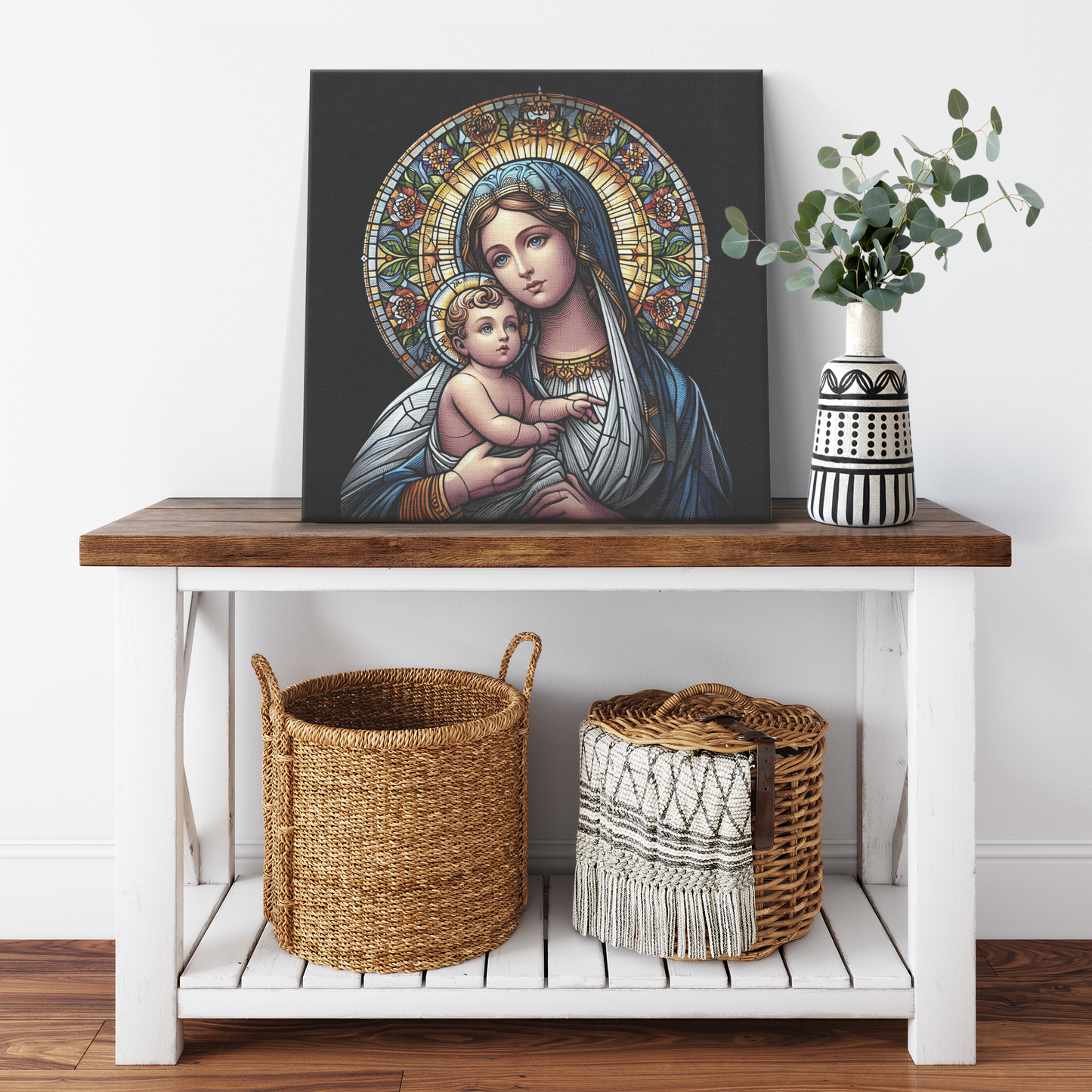 Virgin Mary Baby Jesus Canvas