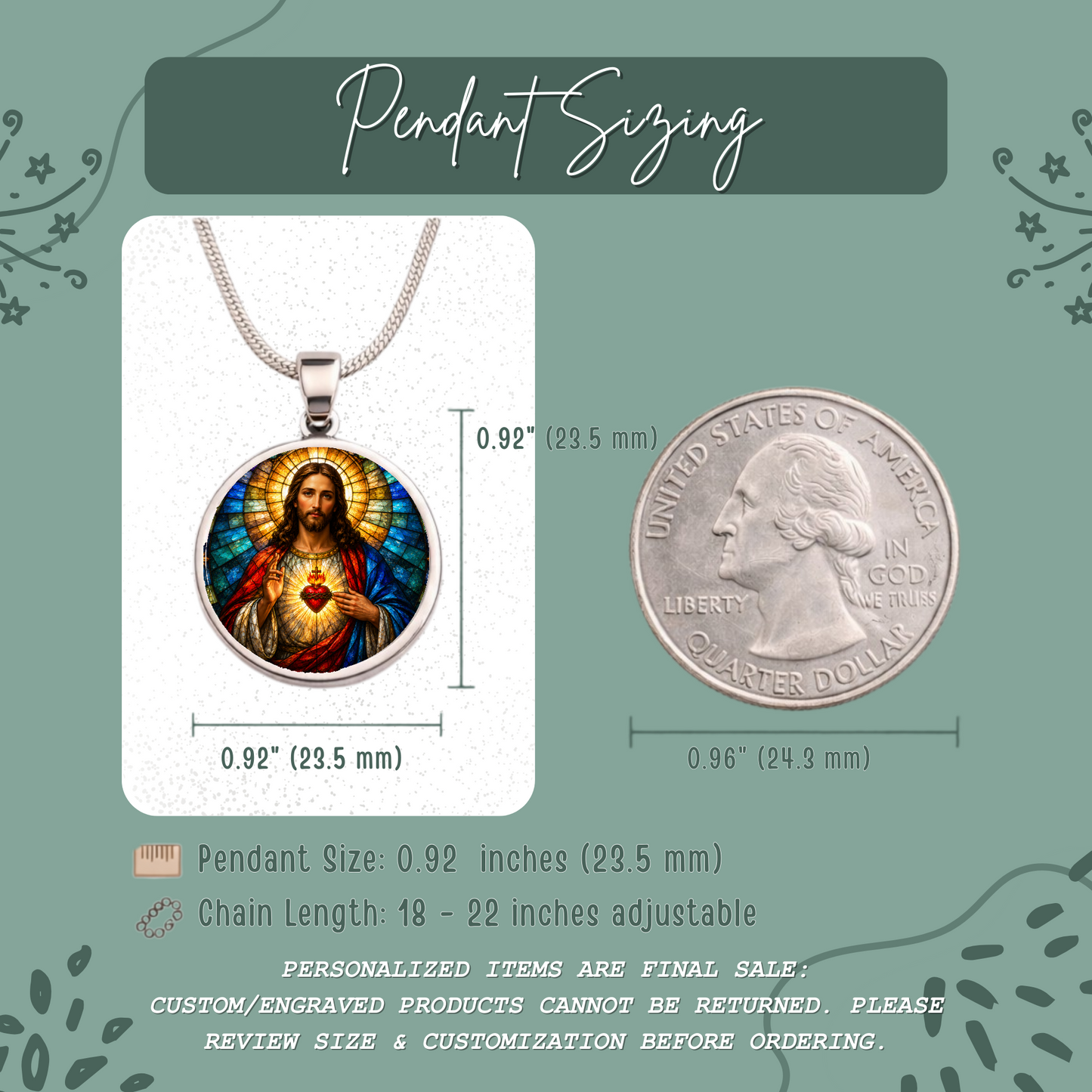 Sacred Heart of Jesus Necklace or Keychain, Catholic Necklace, Christian Jewelry, Religious Keepsake Gift