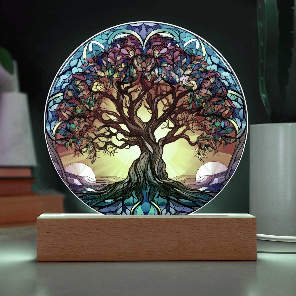 Stained Glass Style Tree of Life Acrylic Art