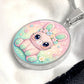 Cute Bunny Necklace or Keychain, Kawaii Easter Bunny Jewelry, Pastel Rabbit Pendant for Teen Girl, Easter Basket Stuffer Gift