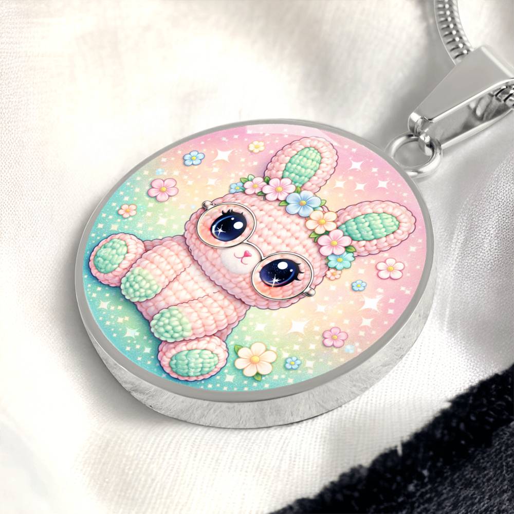 Cute Bunny Necklace or Keychain, Kawaii Easter Bunny Jewelry, Pastel Rabbit Pendant for Teen Girl, Easter Basket Stuffer Gift