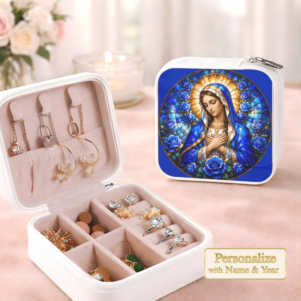 Virgin Mary Necklace or Keychain, Catholic Necklace, Blessed Mother Jewelry, Religious Keepsake Gift