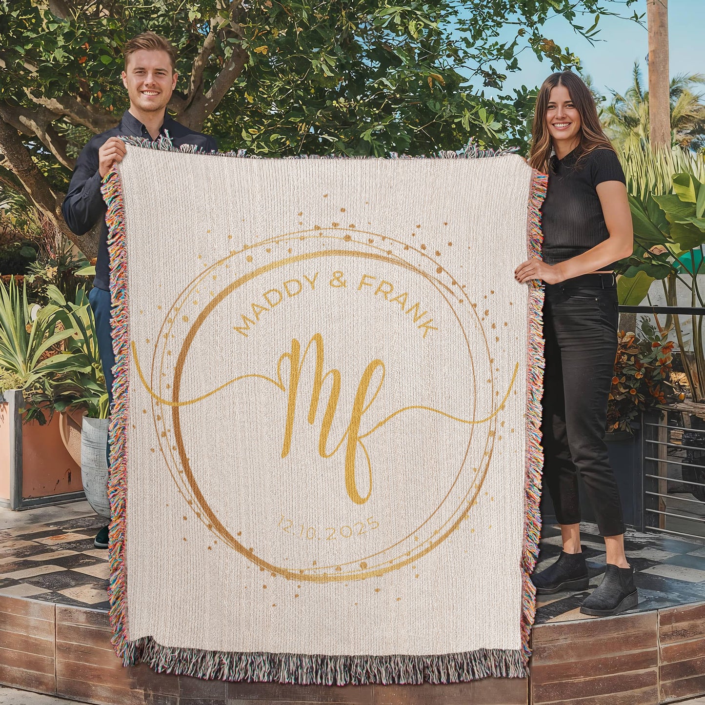 Custom Initial Throw Blanket