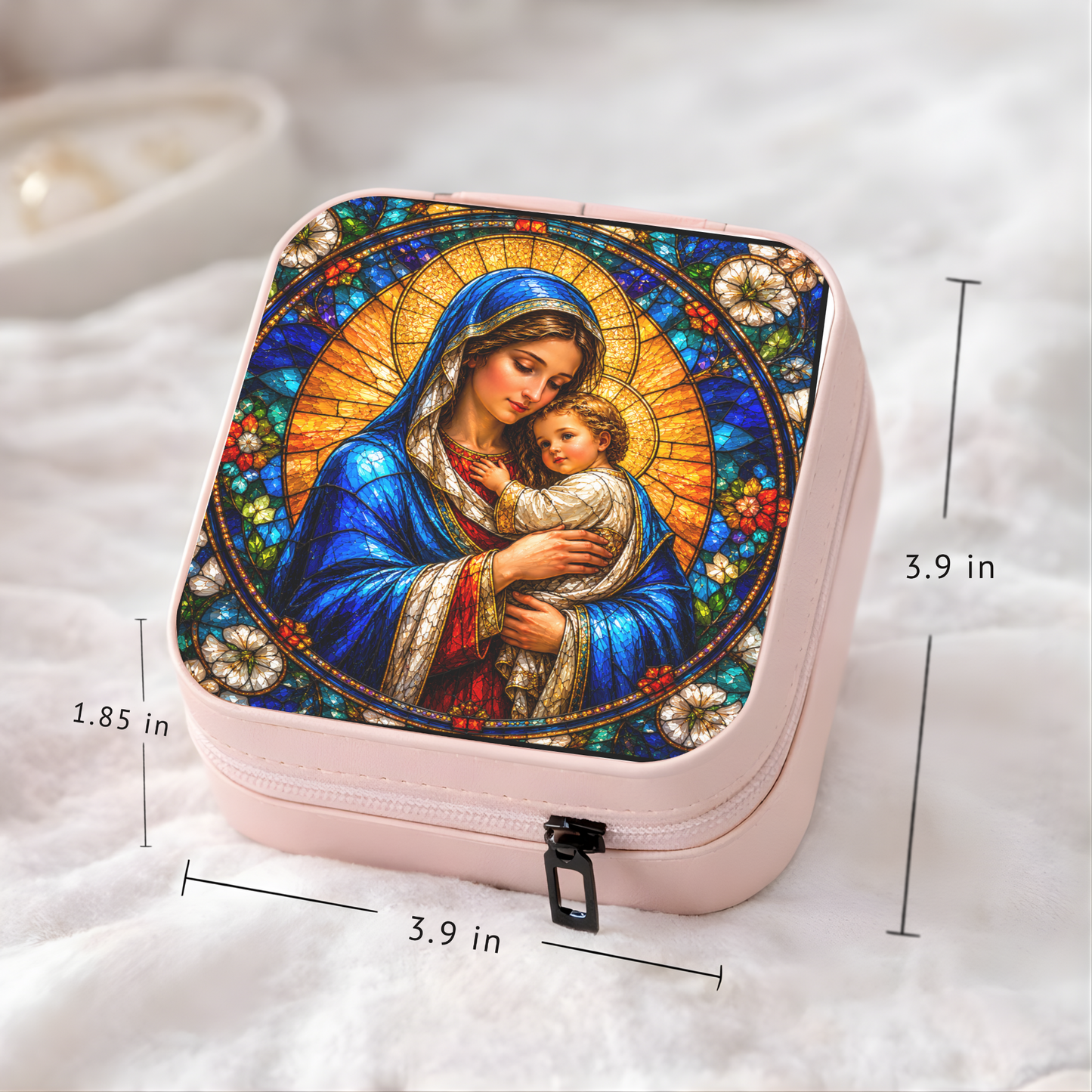 Mary and Baby Jesus Necklace or Keychain, Catholic Necklace, Virgin Mary Jewelry, Religious Keepsake Gift