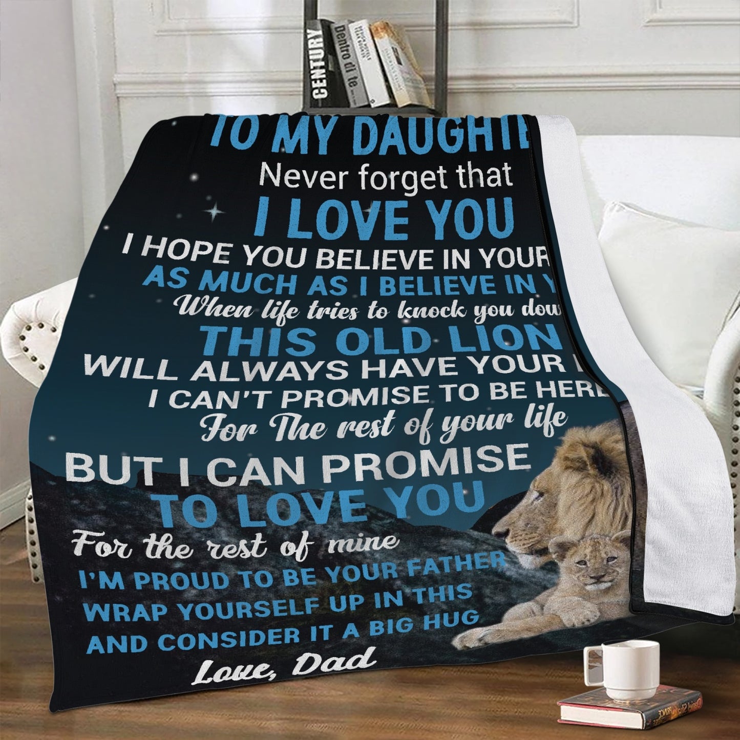 Daughter This Old Lion Fleece Blanket