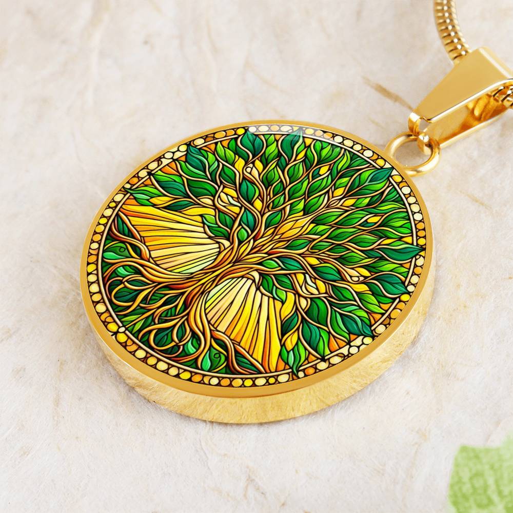 Stained Glass Tree of Life Jewelry - Silver and Gold