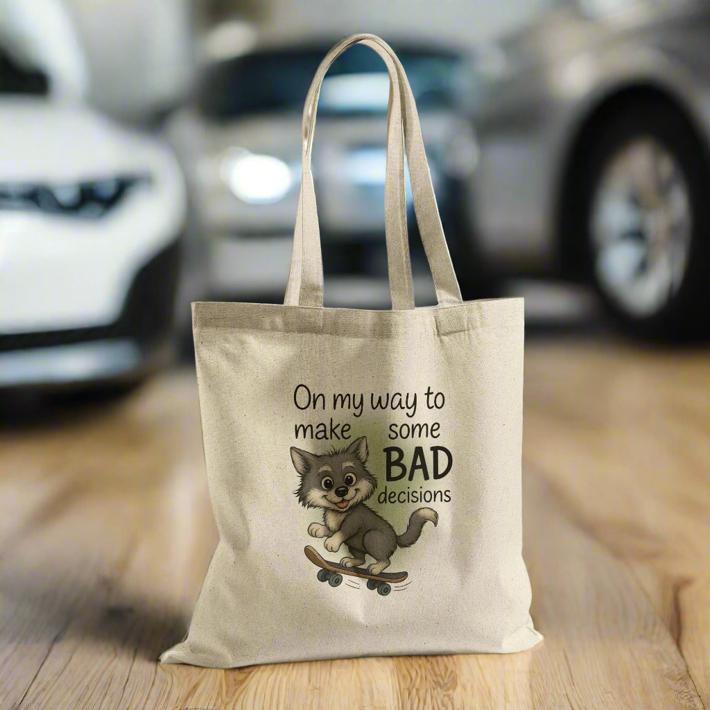 On My Way To Make Some Bad Decisions Tshirt, Sarcastic Adult Quote, Silly Dog Skateboarding, Best Friend Gift, Gift for Friend, Bride Tshirt