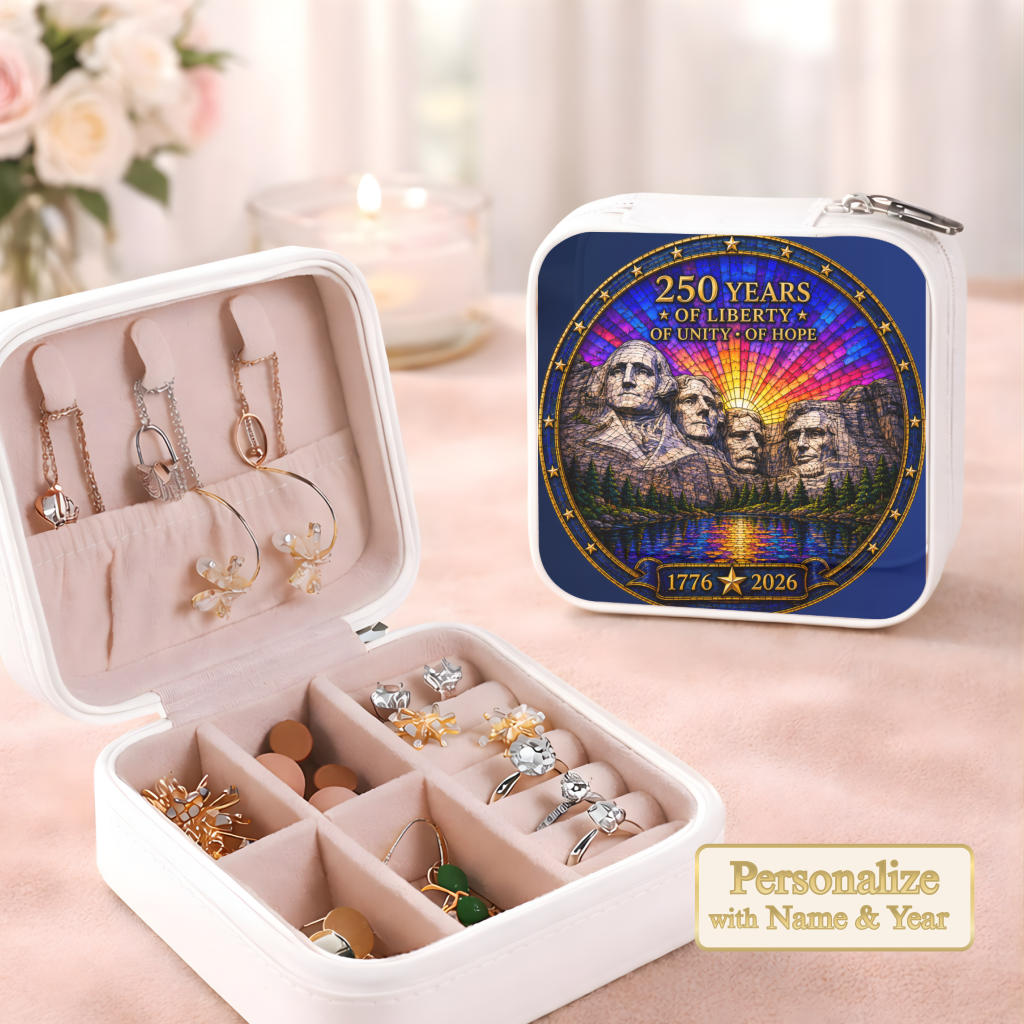Mount Rushmore Necklace or Keychain Stained Glass Style USA Commemorative 250 Years of Liberty Limited Edition Keepsake