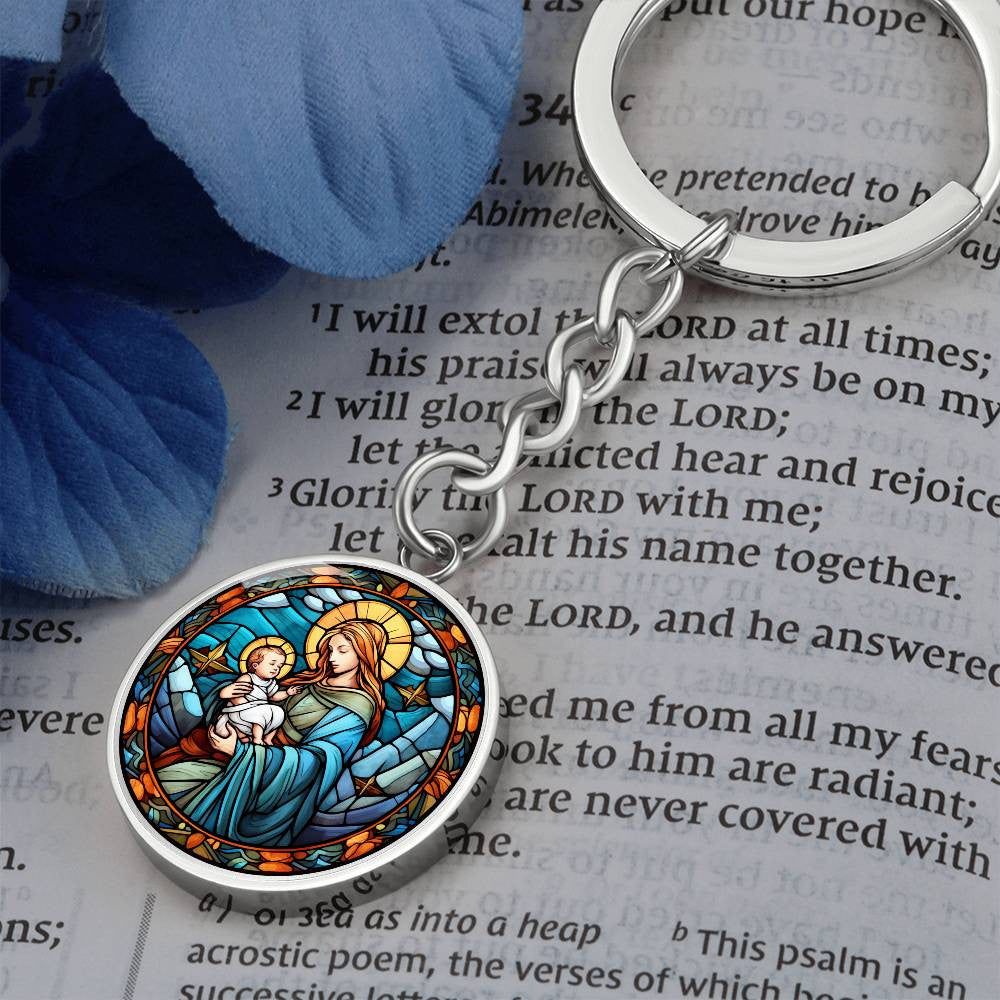 Virgin Mary and Baby Jesus Keychain and Ornament