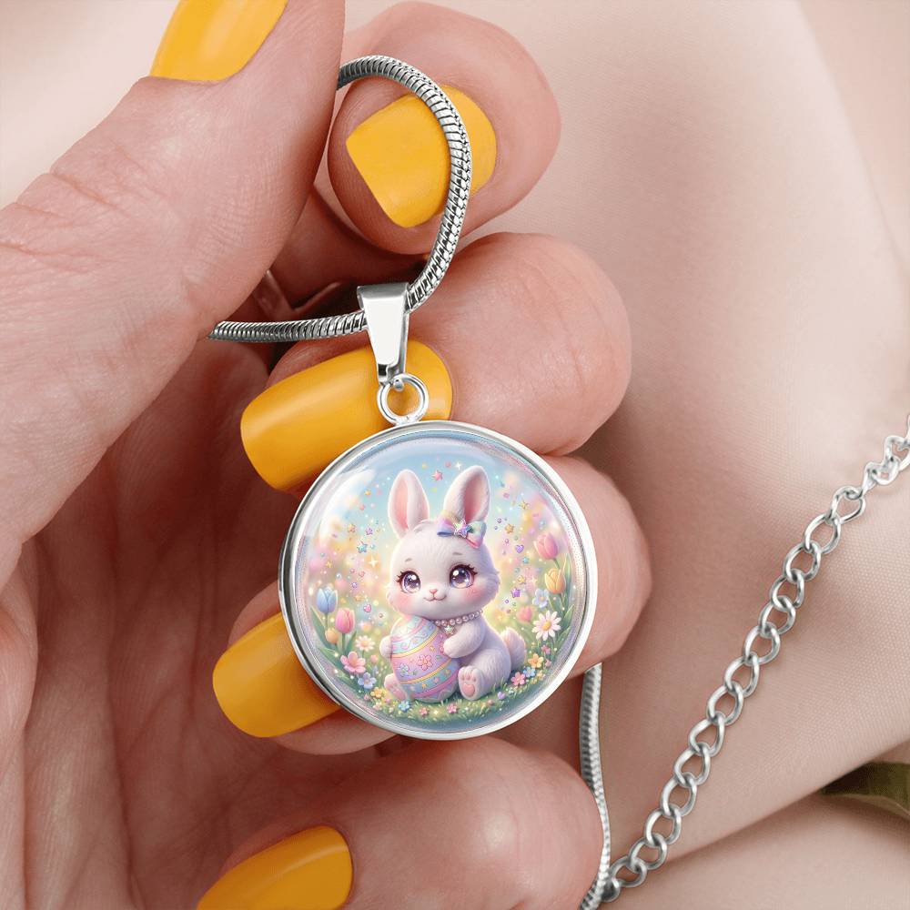 Cute Bunny Necklace or Keychain, Easter Bunny Jewelry, Pastel Rabbit Pendant for Teen Girl, Easter Basket Stuffer Gift