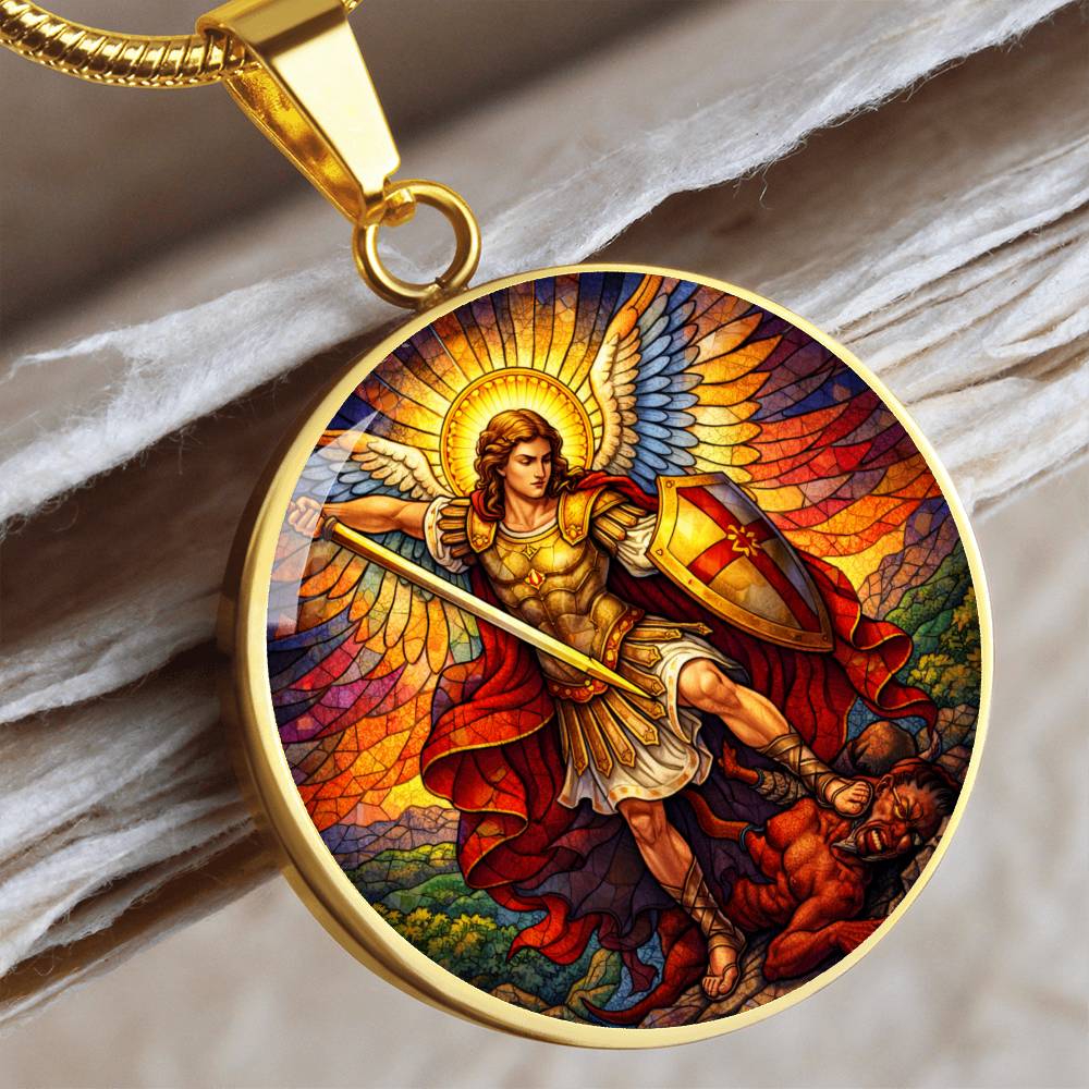 Archangel Michael Necklace or Keychain, Saint Michael Protection Jewelry, Catholic Warrior Angel Pendant Gift