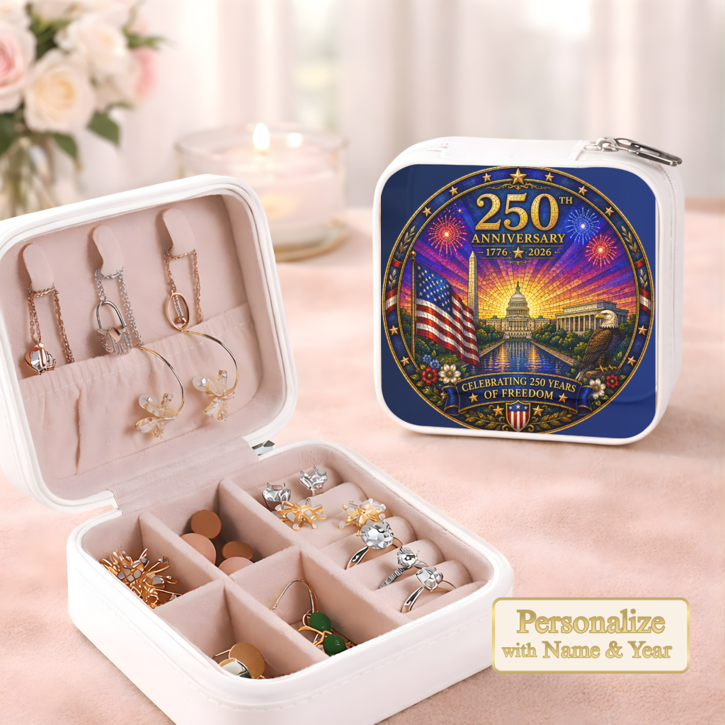 250th Anniversary Necklace or Keychain Stained Glass Style Washington DC Patriotic Commemorative Limited Edition