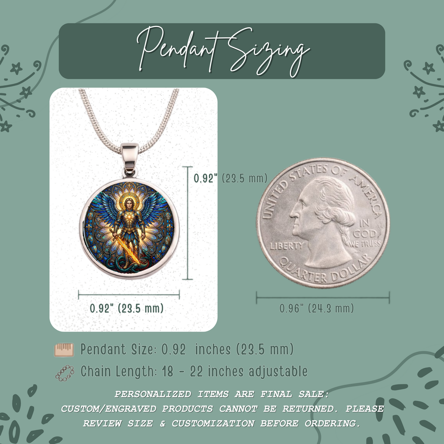 Archangel Michael Necklace or Keychain, Saint Michael Catholic Necklace, Protection Jewelry, Religious Keepsake Gift