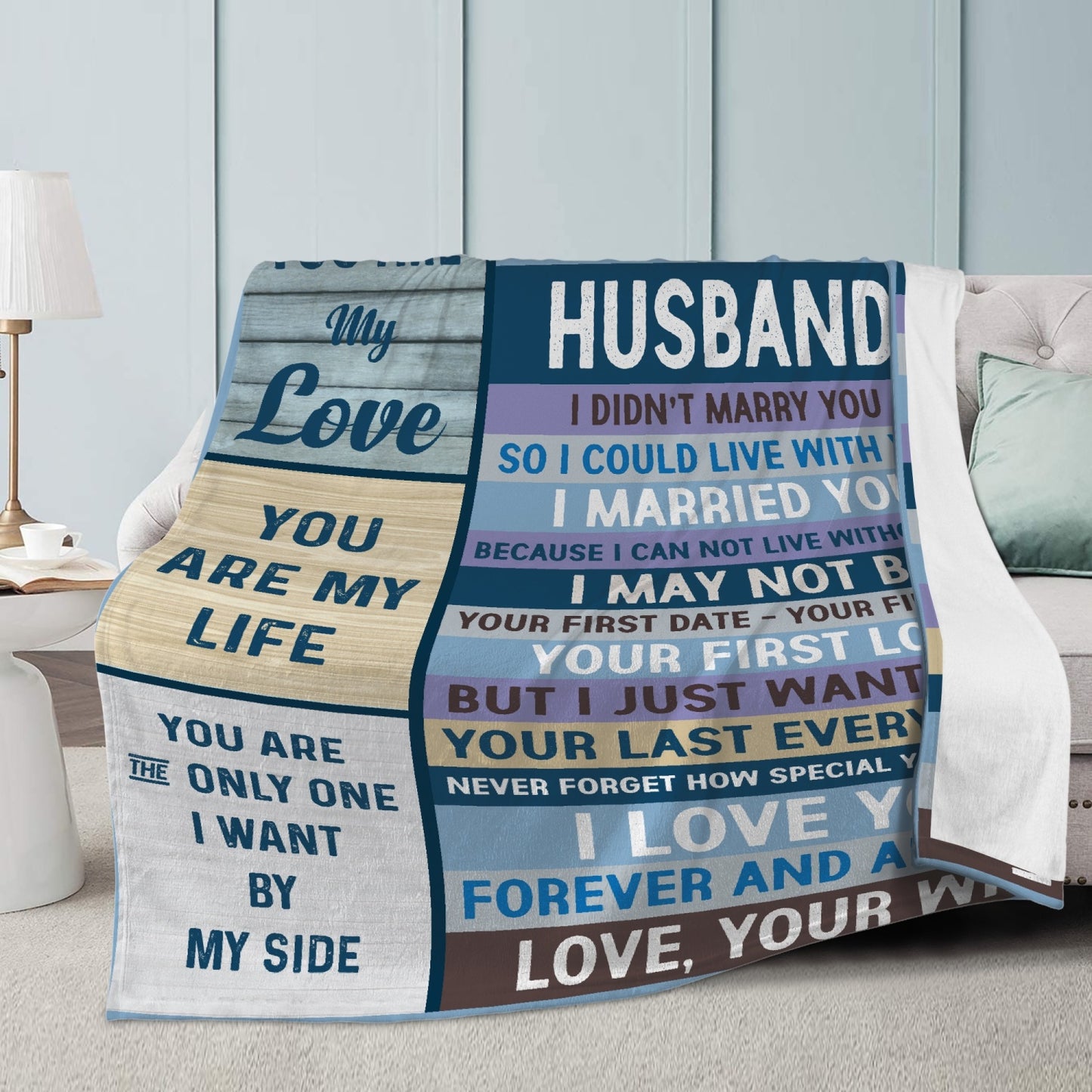 Husband I Can't Live Without You Fleece Blanket