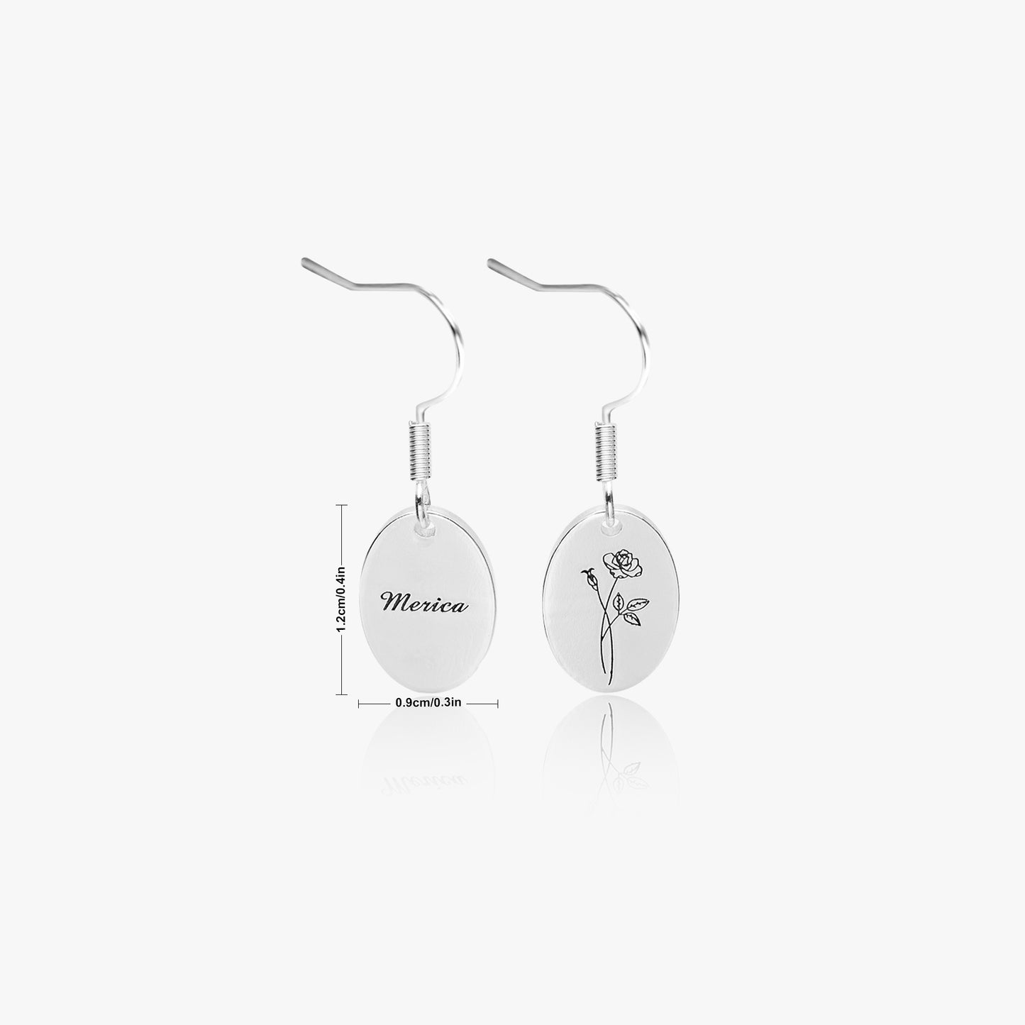 Personalized Minimalist Rose Earrings