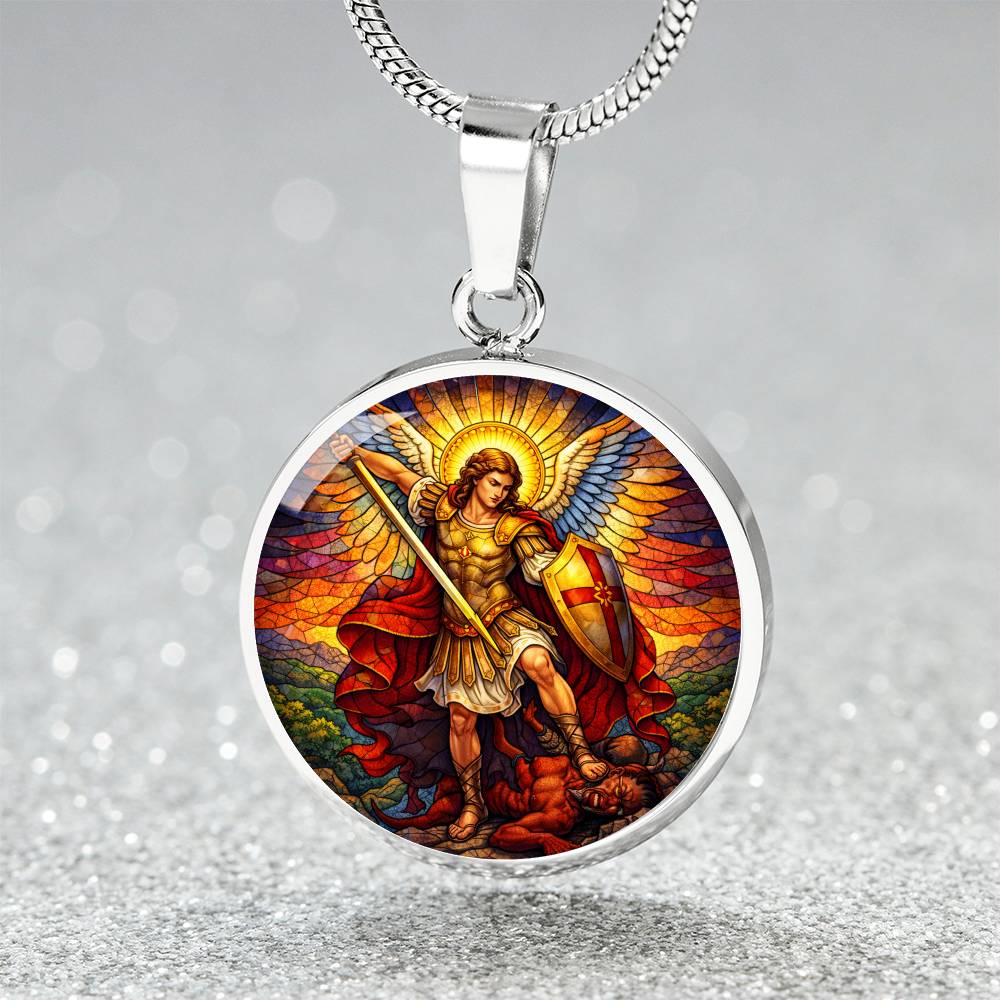 Archangel Michael Necklace or Keychain, Saint Michael Protection Jewelry, Catholic Warrior Angel Pendant Gift
