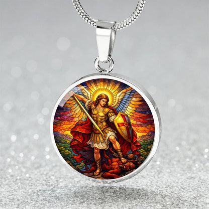 Archangel Michael Necklace or Keychain, Saint Michael Protection Jewelry, Catholic Warrior Angel Pendant Gift