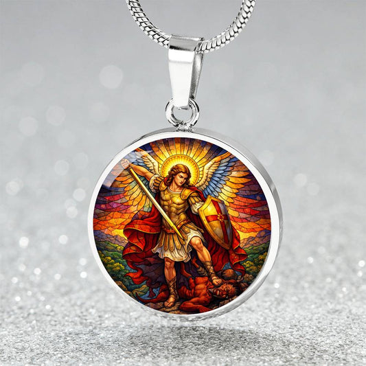 Archangel Michael Necklace or Keychain, Saint Michael Protection Jewelry, Catholic Warrior Angel Pendant Gift