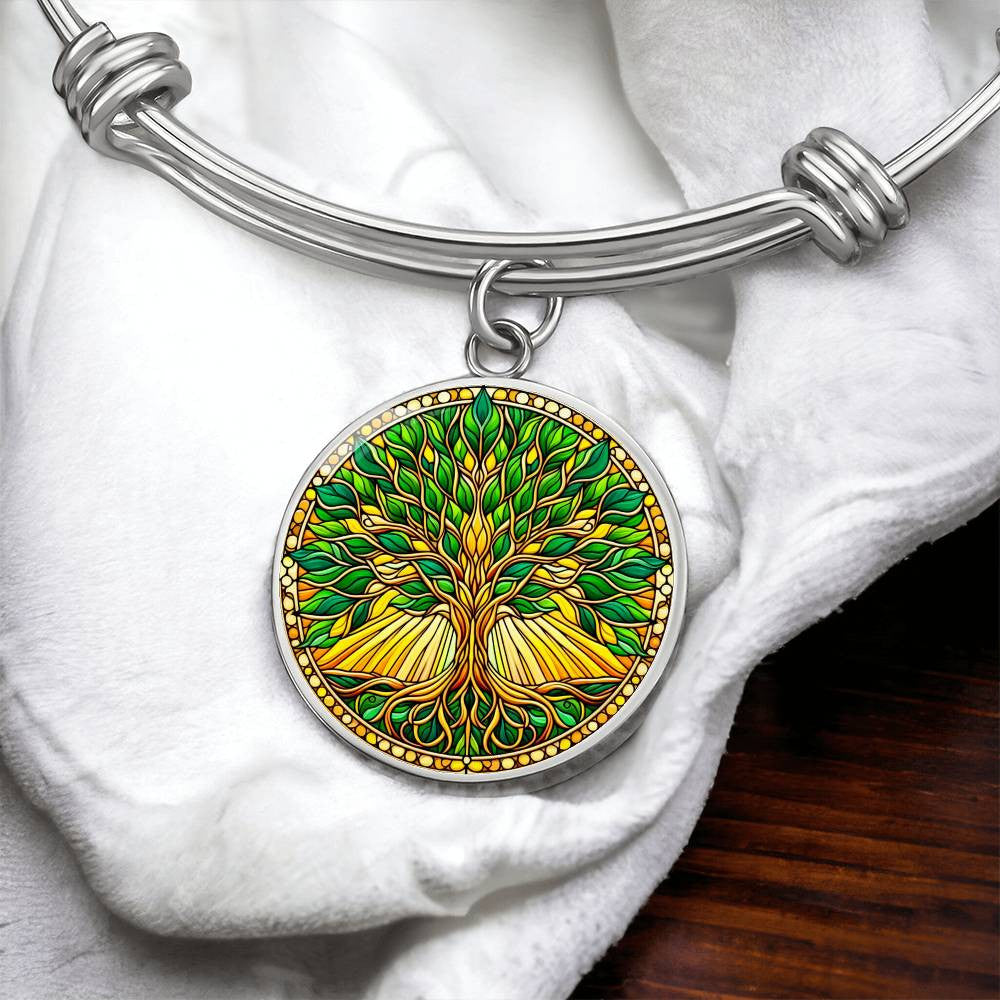 Stained Glass Tree of Life Jewelry - Silver and Gold