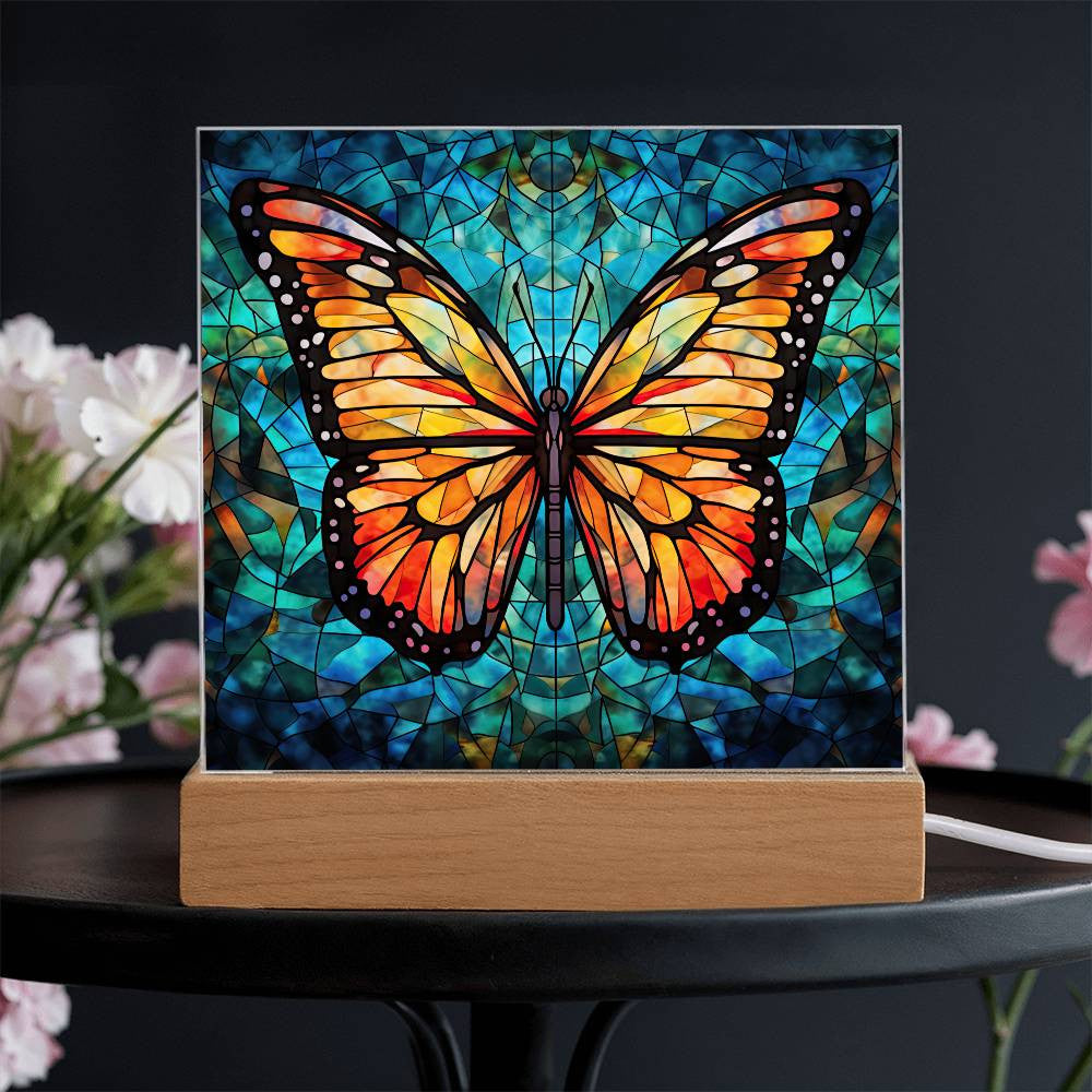 Stained Glass Butterfly Acrylic Plaque