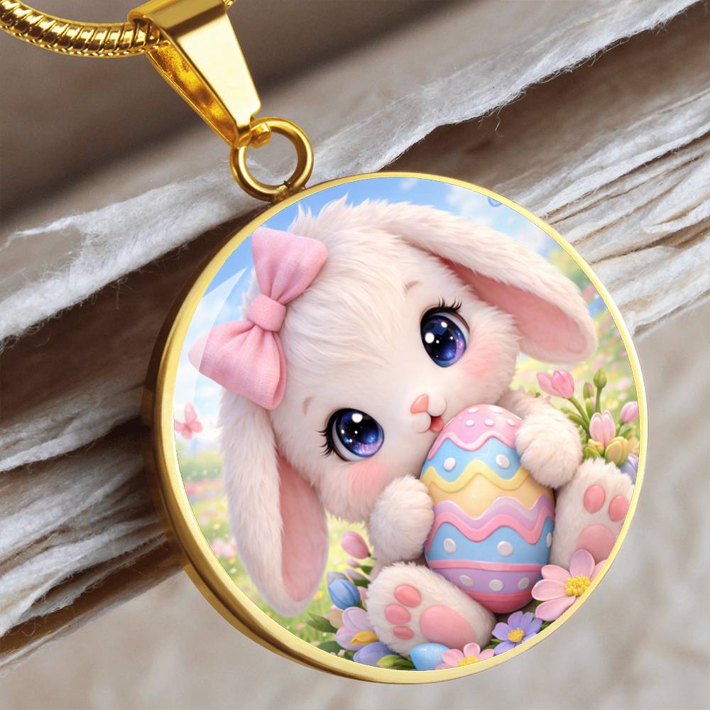 Cute Bunny Necklace or Keychain, Easter Bunny Jewelry, Pastel Rabbit Pendant for Teen Girl, Easter Basket Stuffer Gift