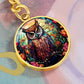 Personalized Stained Glass Look Owl Keychain