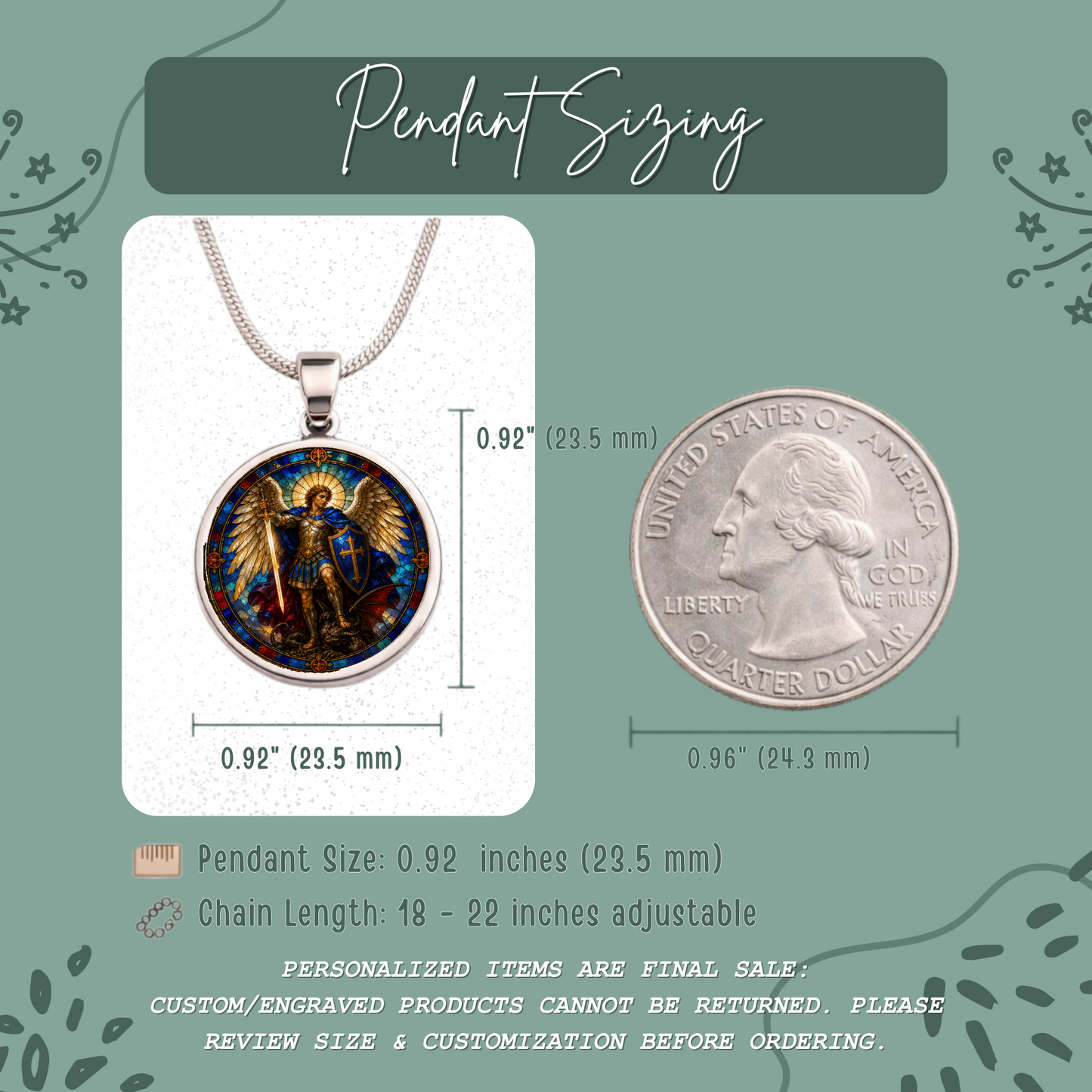 Archangel Michael Necklace or Keychain, Saint Michael Catholic Necklace, Protection Jewelry, Religious Keepsake Gift