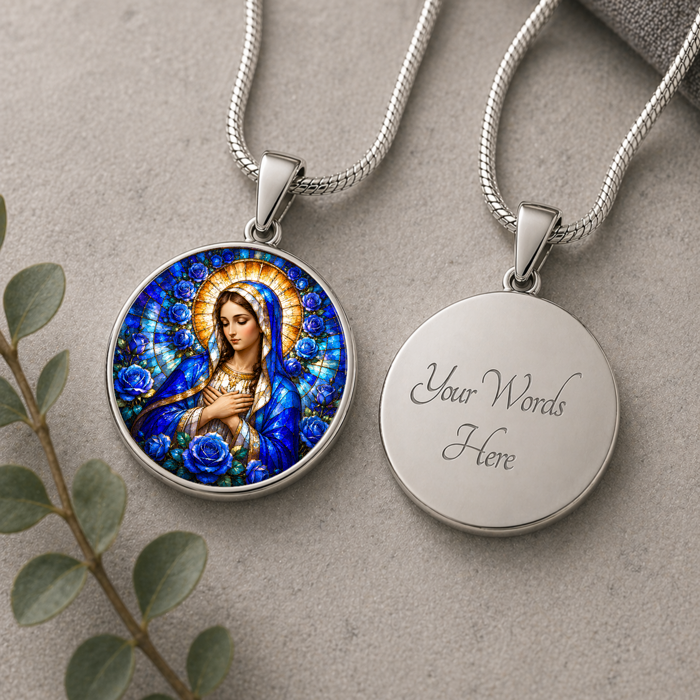 Virgin Mary Necklace or Keychain, Catholic Necklace, Blessed Mother Jewelry, Religious Keepsake Gift
