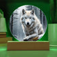 White Wolf in the Forest Plaque