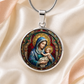Mary and Baby Jesus Necklace or Keychain, Catholic Necklace, Virgin Mary Jewelry, Religious Keepsake Gift