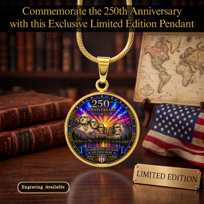 Mount Rushmore 250th Anniversary Necklace or Keychain Stained Glass Style Patriotic USA Commemorative Limited Edition