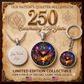 America 250 Years Necklace or Keychain Stained Glass Style Patriotic USA Eagle Commemorative Limited Edition