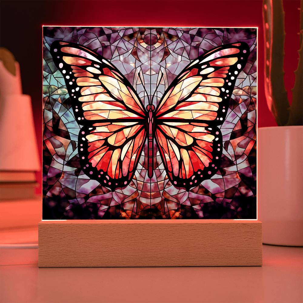 Stained Glass Butterfly Acrylic Plaque