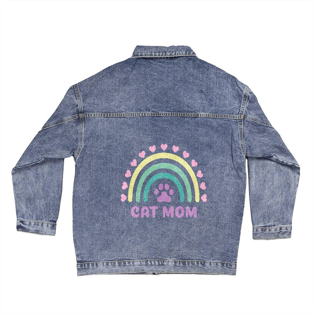 Custom Cat Mom Denim Jacket