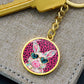 Cute Bunny Necklace or Keychain, Pink Leopard Bunny Jewelry, Kawaii Rabbit Pendant for Teen Girl, Easter Basket Stuffer Gift